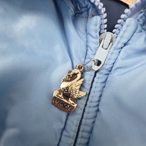 VINTAGE Comfy Bomber Jacket Coat Small Goose Down Blue Made In USA Outdoor - Picture 4 of 7